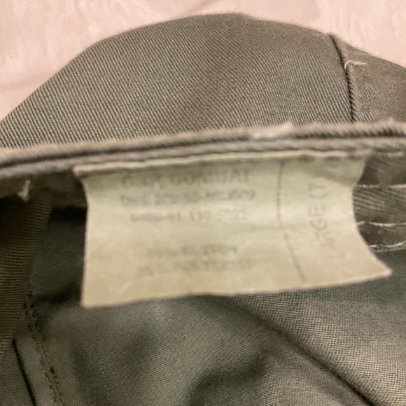 Vintage BDU Fatigue Combat Hat, Olive Drab w/ Red Star, Distressed, Size Large - Picture 9 of 9